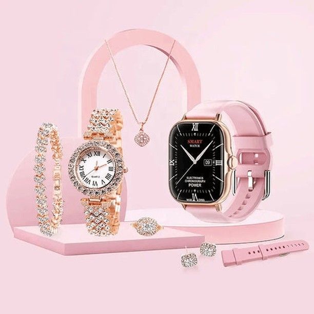 A58 Plus 6-in-1 Smartwatch Set® .A58 Plus مجموعة ساعة ذكية 6 في 1