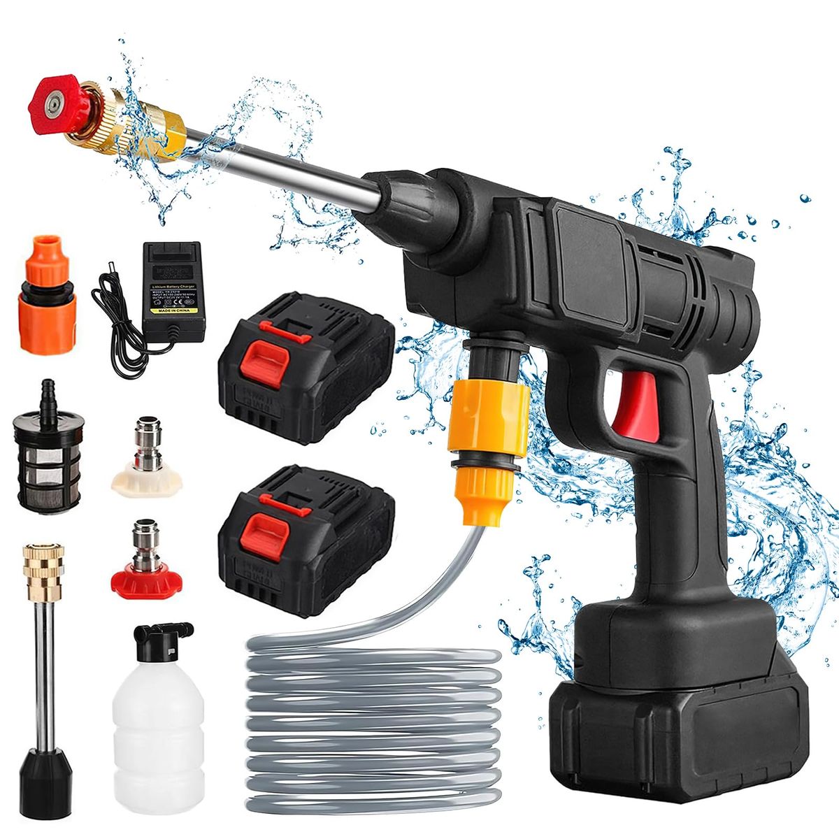 Double Battery Car Washer Gun®  – مسدس غسيل سيارات ببطاريتين